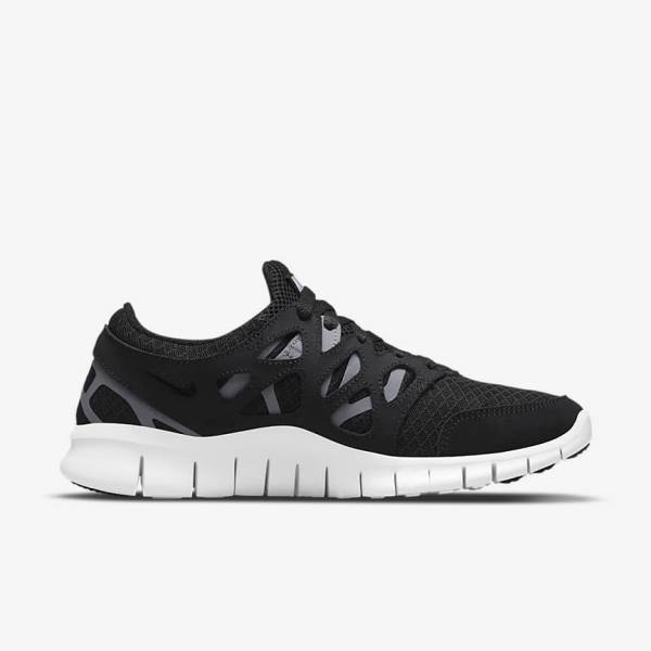 Black / Dark Grey / White Women's Nike Free Run 2 Sneakers | NK814BMA