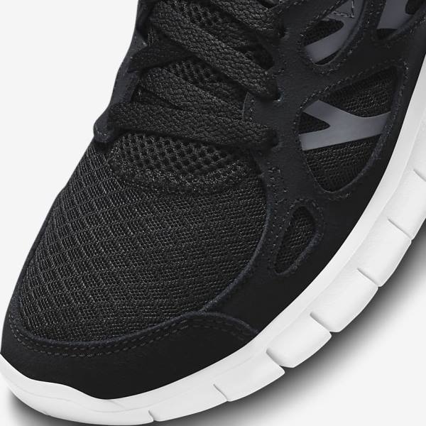 Black / Dark Grey / White Women's Nike Free Run 2 Sneakers | NK814BMA