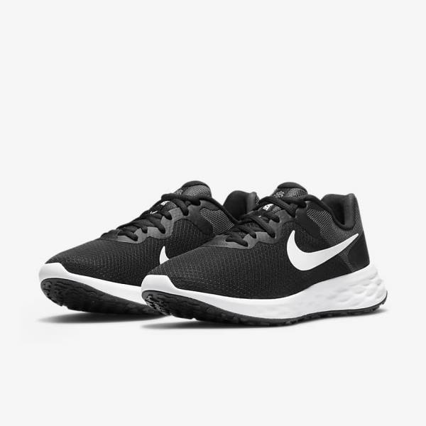 Black / Dark Grey / White Women's Nike Revolution 6 Next Nature Road Running Shoes | NK435CBU