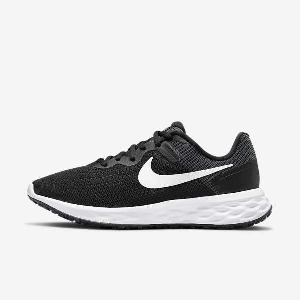 Black / Dark Grey / White Women\'s Nike Revolution 6 Next Nature Road Running Shoes | NK435CBU