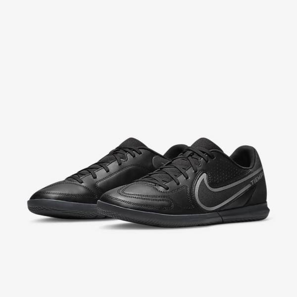 Black / Dark Grey Women's Nike Tiempo Legend 9 Club IC Indoor-Court Football Shoes | NK401IXQ