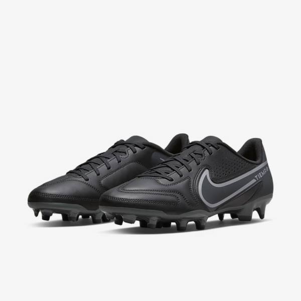 Black / Dark Grey Women's Nike Tiempo Legend 9 Club MG Multi-Ground Football Shoes | NK715BZG