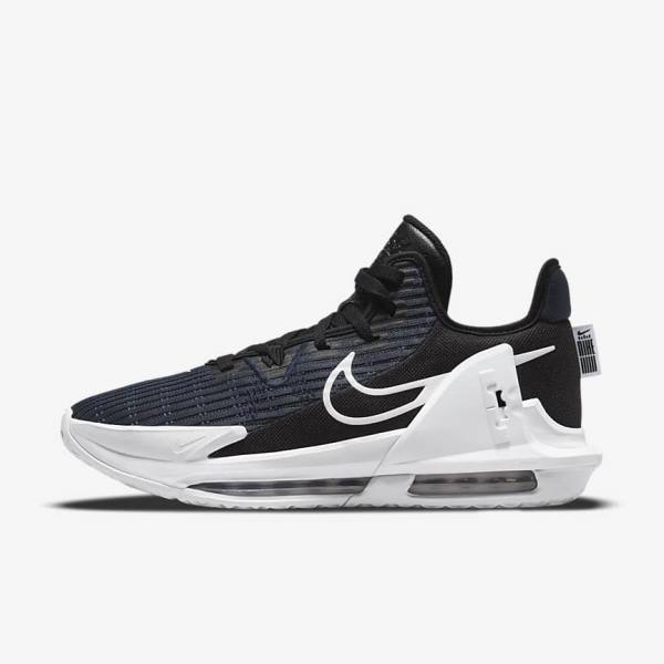 Black / Dark Obsidian / White Women\'s Nike LeBron Witness 6 Basketball Shoes | NK328JIP