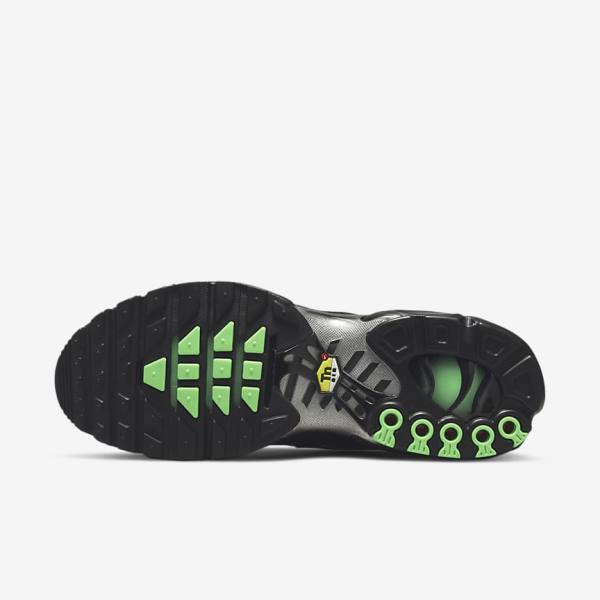 Black / Green / Metal Silver / Black Men's Nike Air Max Plus Sneakers | NK071JZO