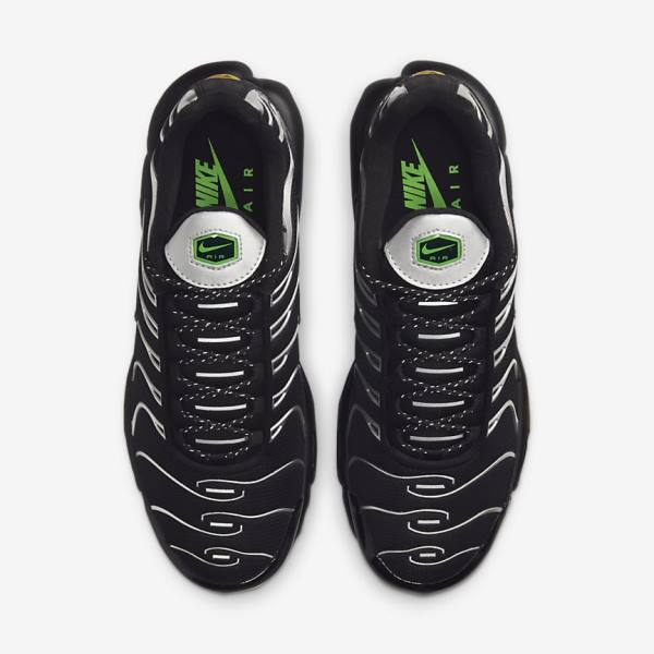 Black / Green / Metal Silver / Black Men's Nike Air Max Plus Sneakers | NK071JZO