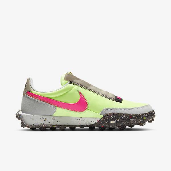 Black / Green / Pink Women's Nike Waffle Racer Crater Sneakers | NK865SXN