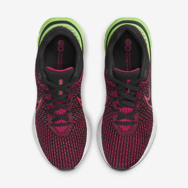 Black / Green / Red Men's Nike React Infinity Run Flyknit 3 Road Running Shoes | NK518ENI