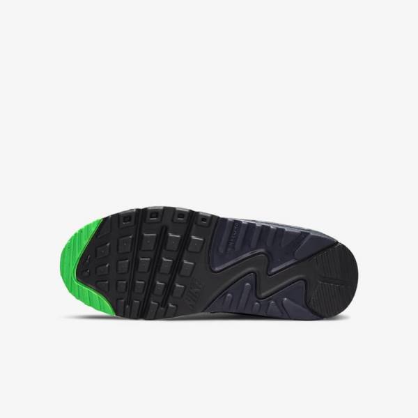 Black / Green / White / Obsidian Kids' Nike Air Max 90 LTR SE Older Sneakers | NK079XSW