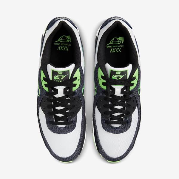 Black / Green / White / Obsidian Men's Nike Air Max 90 SE Sneakers | NK673IPY