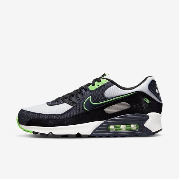 Black / Green / White / Obsidian Men\'s Nike Air Max 90 SE Sneakers | NK673IPY