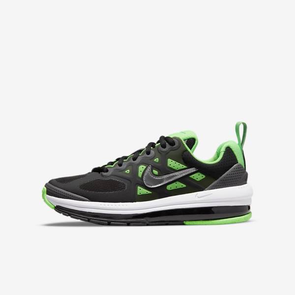 Black / Grey / Green Kids\' Nike Air Max Genome Older Sneakers | NK924IVT