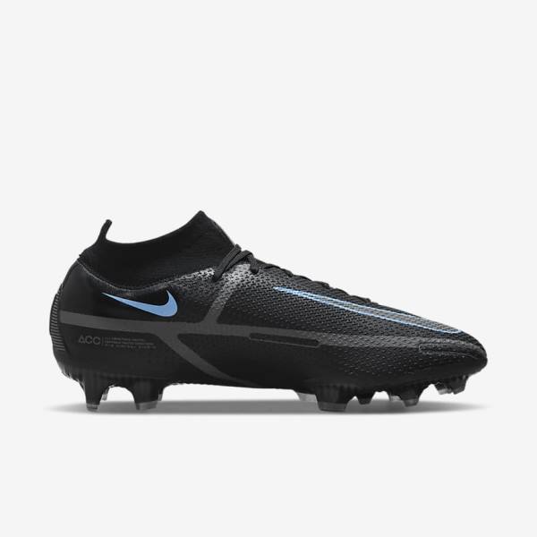 Black / Grey Men's Nike Phantom GT2 Dynamic Fit Elite FG Firm-Ground Football Shoes | NK720PZT