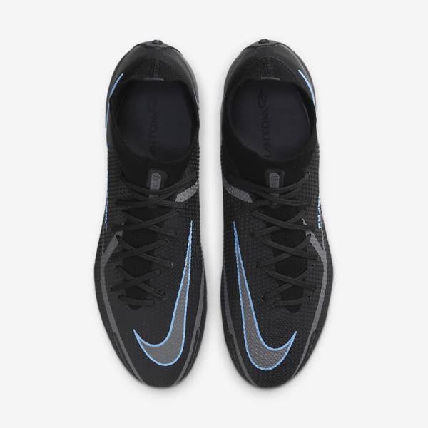 Black / Grey Men's Nike Phantom GT2 Dynamic Fit Elite FG Firm-Ground Football Shoes | NK720PZT