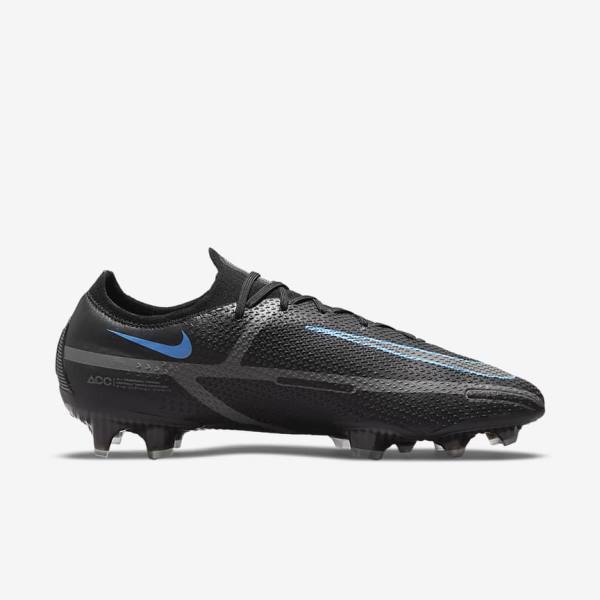 Black / Grey Men's Nike Phantom GT2 Elite FG Firm-Ground Football Shoes | NK258CIA