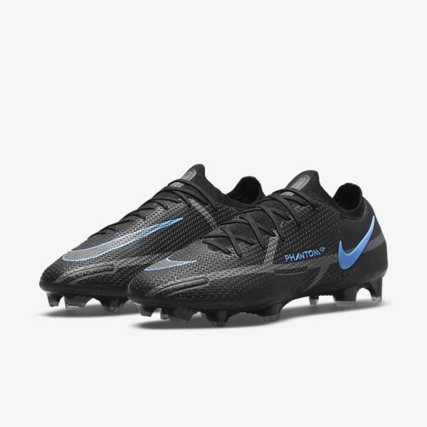 Black / Grey Men's Nike Phantom GT2 Elite FG Firm-Ground Football Shoes | NK258CIA