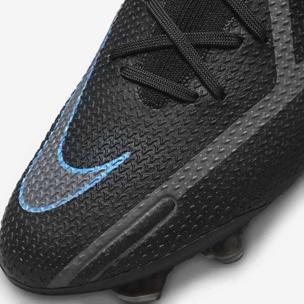 Black / Grey Men's Nike Phantom GT2 Elite FG Firm-Ground Football Shoes | NK258CIA