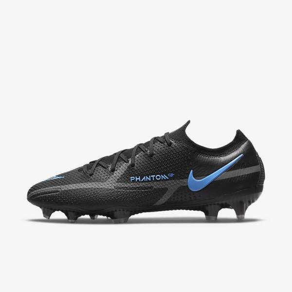 Black / Grey Men\'s Nike Phantom GT2 Elite FG Firm-Ground Football Shoes | NK258CIA