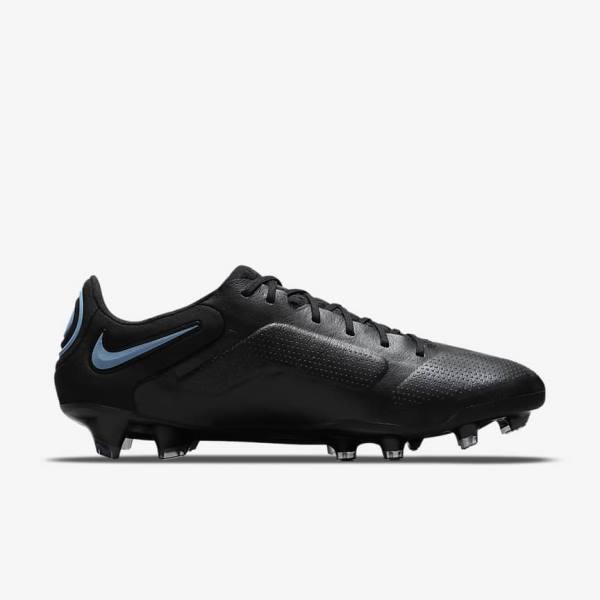 Black / Grey Men's Nike Tiempo Legend 9 Elite FG Firm-Ground Football Shoes | NK385EBH