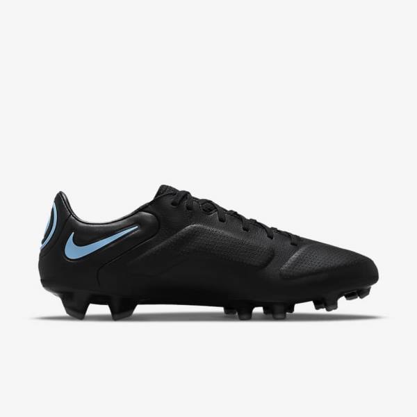 Black / Grey Men's Nike Tiempo Legend 9 Pro FG Firm-Ground Football Shoes | NK815AKH