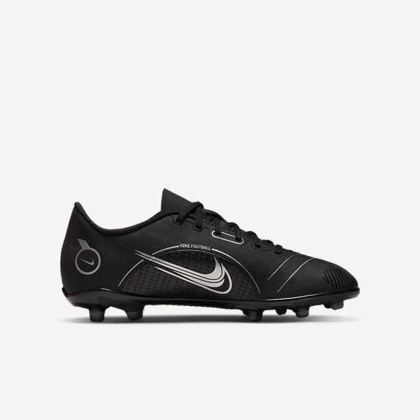 Black / Grey / Metal Silver Kids' Nike Jr. Mercurial Vapor 14 Club MG Older Multi-Ground Football Shoes | NK054VSY