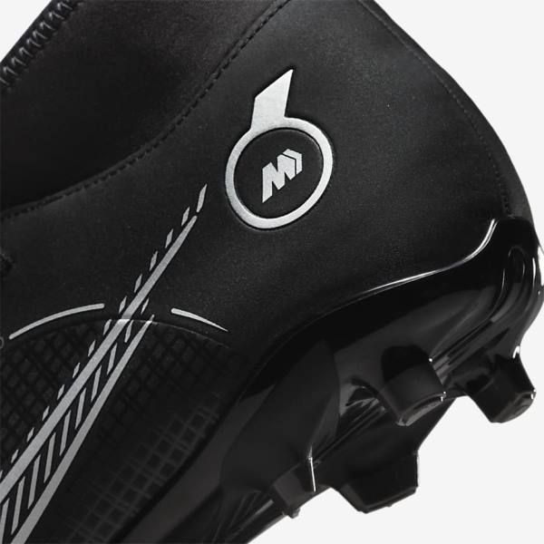 Black / Grey / Metal Silver Men's Nike Mercurial Superfly 8 Club MG Multi-Grounds Football Shoes | NK728UWE