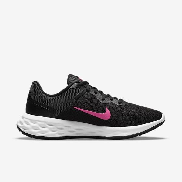 Black / Grey / Pink Women's Nike Revolution 6 Next Nature Road Running Shoes | NK623XBM