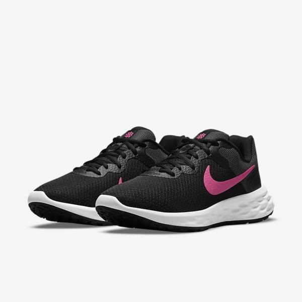 Black / Grey / Pink Women's Nike Revolution 6 Next Nature Road Running Shoes | NK623XBM