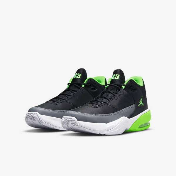 Black / Grey / White / Green Kids' Nike Jordan Max Aura 3 Older Sneakers | NK856ERP