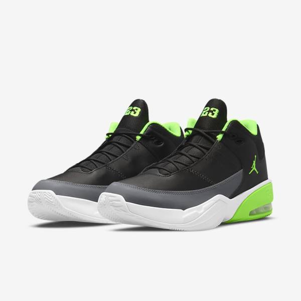 Black / Grey / White / Green Men's Nike Jordan Max Aura 3 Jordan Shoes | NK127GSL