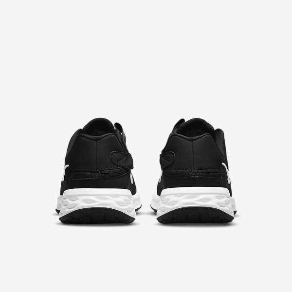 Black / Grey / White Men's Nike Revolution 6 FlyEase Next Nature Easy-On-And-Off Road (Extra Wide) Running Shoes | NK190DFY