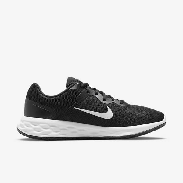 Black / Grey / White Men's Nike Revolution 6 (Extra Wide) Running Shoes | NK635ZTY