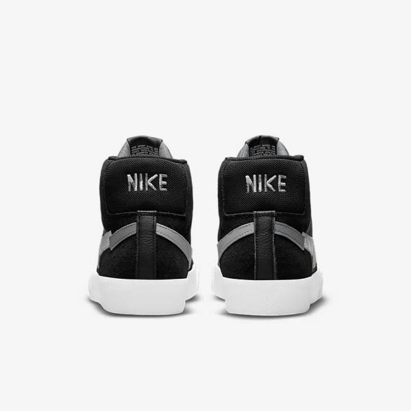 Black / Grey / White Men's Nike SB Zoom Blazer Mid Premium Skate Shoes | NK734SOB