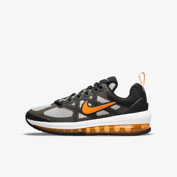 Black / Grey / White / Orange Kids\' Nike Air Max Genome Older Sneakers | NK518RSA