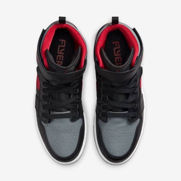 Black / Grey / White / Red Men's Nike Air Jordan 1 Hi FlyEase Sneakers | NK374BWT