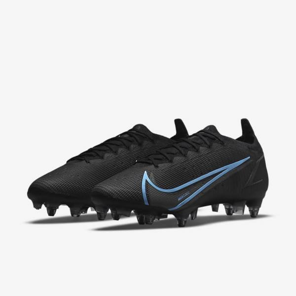 Black / Grey Women's Nike Mercurial Vapor 14 Elite SG-Pro AC Soft-Ground Football Shoes | NK948YET