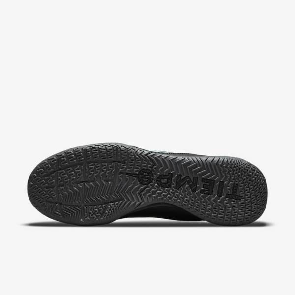 Black / Grey Women's Nike Tiempo Legend 9 Academy IC Indoor-Court Football Shoes | NK417QGU