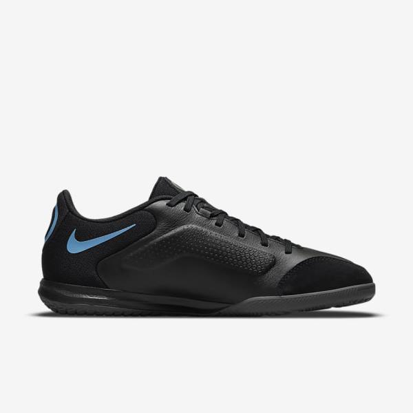 Black / Grey Women's Nike Tiempo Legend 9 Academy IC Indoor-Court Football Shoes | NK417QGU