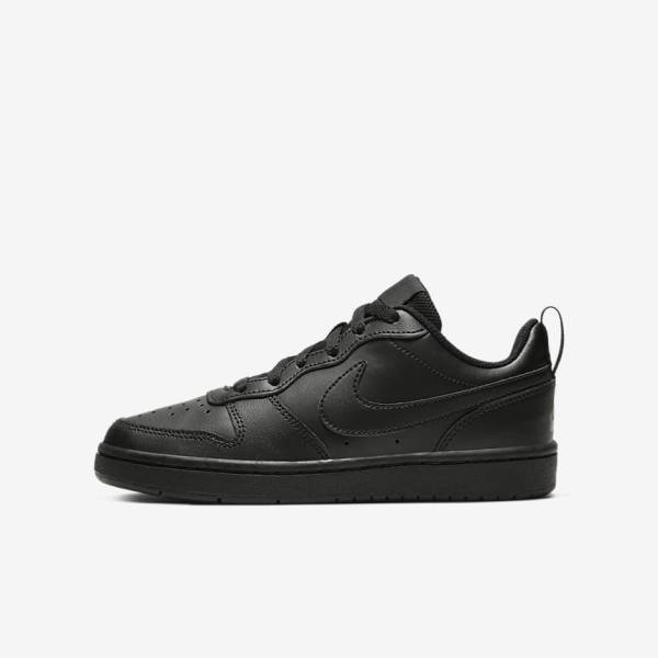 Black Kids\' Nike Court Borough Low 2 Older Sneakers | NK863DTA