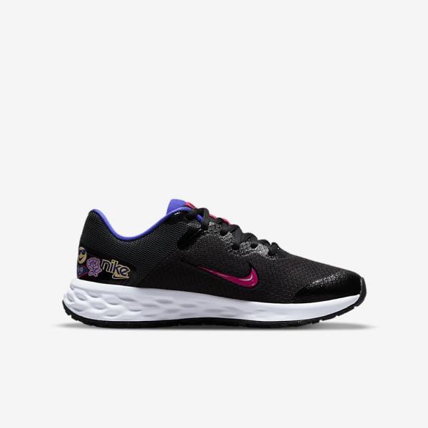 Black Kids' Nike Revolution 6 SE Older Road Running Shoes | NK708BWJ