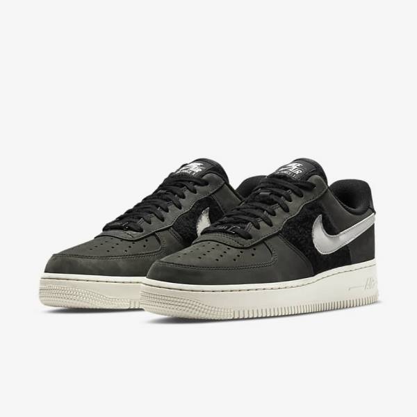 Black / Light Beige Women's Nike Air Force 1 Sneakers | NK139VMO