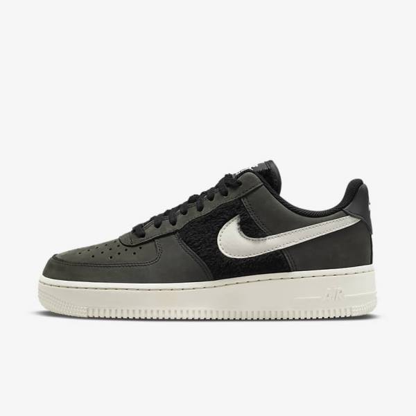 Black / Light Beige Women\'s Nike Air Force 1 Sneakers | NK139VMO