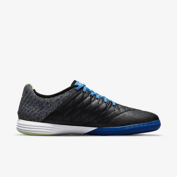 Black / Light Blue / Light Green Men's Nike Lunar Gato II IC Indoor Court Football Shoes | NK657QJD