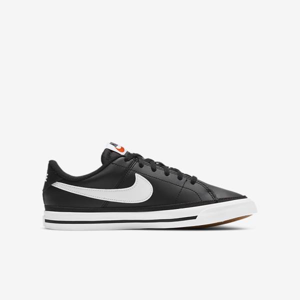 Black / Light Brown / White Kids' Nike NikeCourt Legacy Older Sneakers | NK960TUP