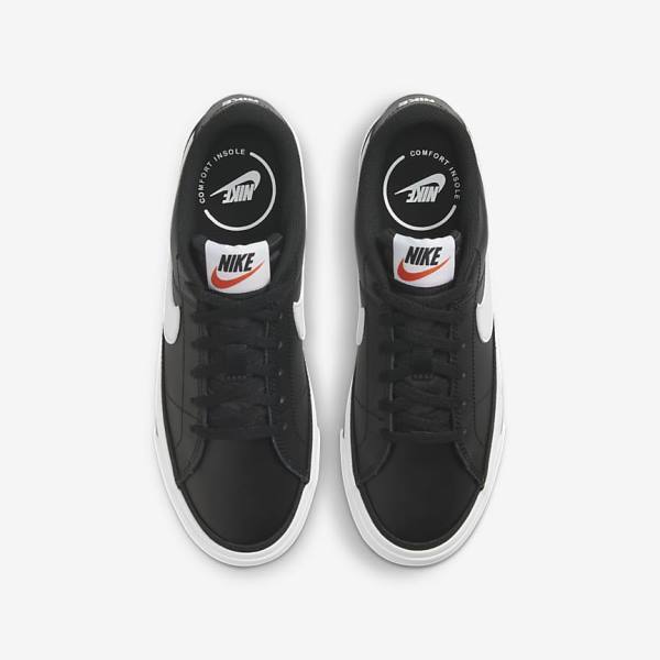 Black / Light Brown / White Kids' Nike NikeCourt Legacy Older Sneakers | NK960TUP