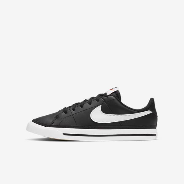 Black / Light Brown / White Kids\' Nike NikeCourt Legacy Older Sneakers | NK960TUP