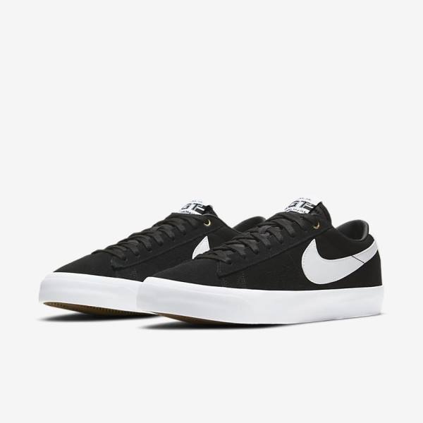 Black / Light Brown / White Men's Nike SB Zoom Blazer Low Pro GT Sneakers | NK015ZQJ