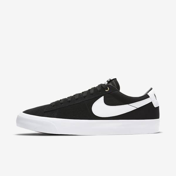 Black / Light Brown / White Men\'s Nike SB Zoom Blazer Low Pro GT Sneakers | NK015ZQJ