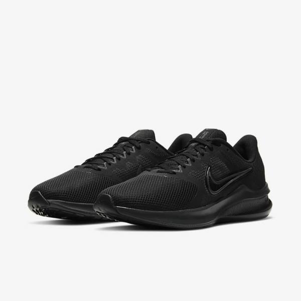 Black / Light Grey / Dark Grey Men's Nike Downshifter 11 Road Running Shoes | NK530JNQ