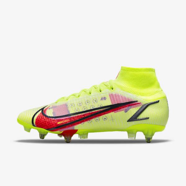 Black / Light Red Men\'s Nike Mercurial Superfly 8 Elite SG-Pro AC Soft-Ground Football Shoes | NK839UDY