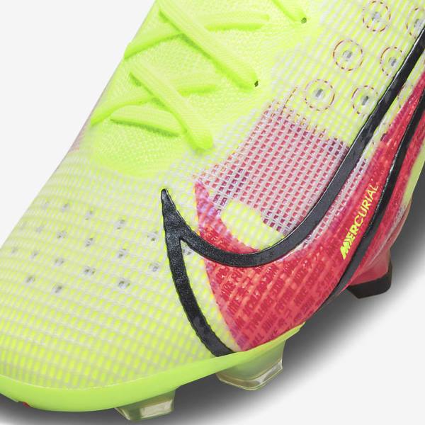 Black / Light Red Men's Nike Mercurial Superfly 8 Elite FG Firm-Grounds Football Shoes | NK890LCM